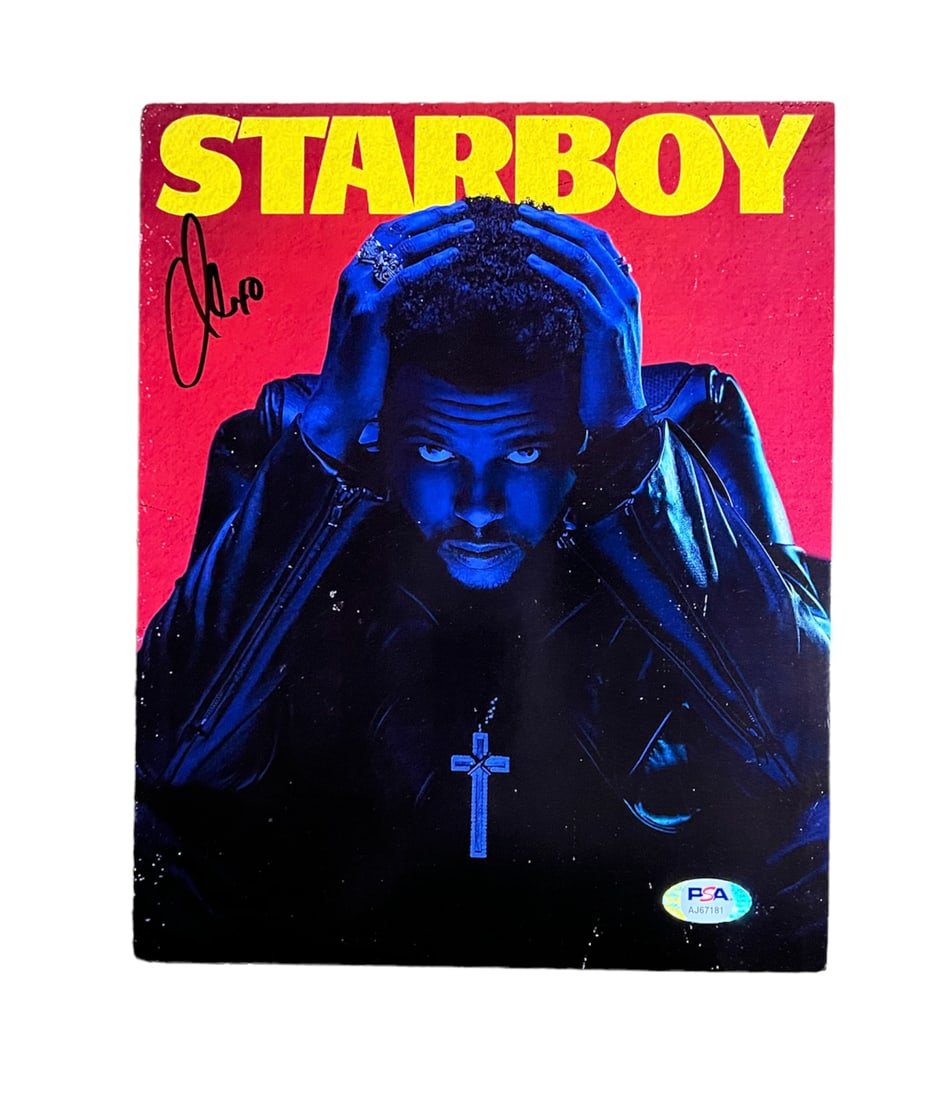 THE WEEKND ABEL TESFAYE SIGNED AUTOGRAPH 8X10 PHOTO STARBOY LITHOGRAPH PSA COA (1 of 1)