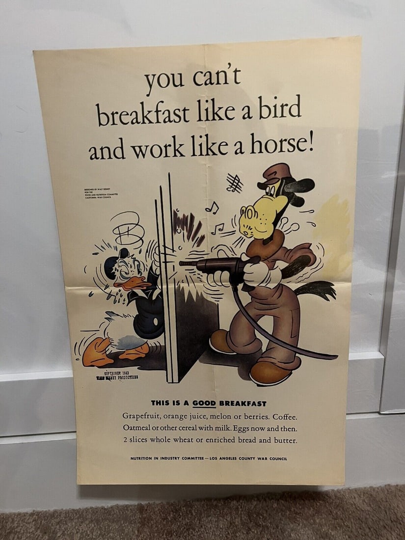 WWII Poster Disney Donald Duck RARE! (1 of 1)