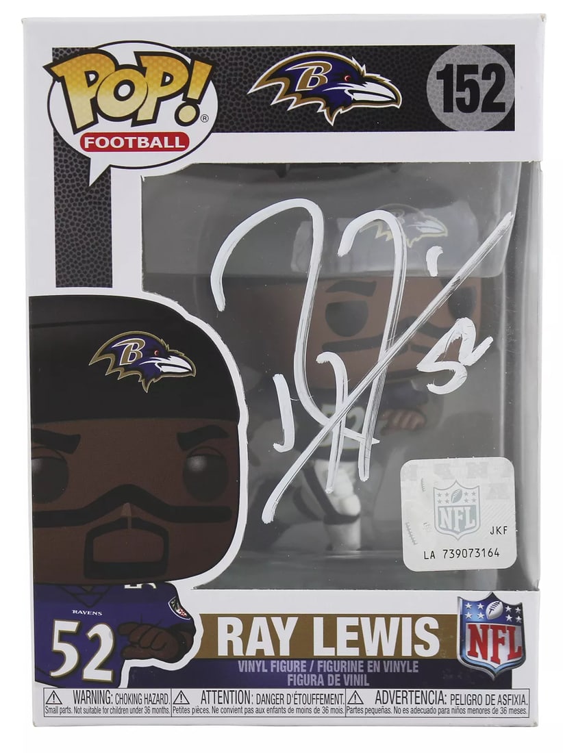 Ravens Ray Lewis Signed #152 Funko Pop Vinyl Figure w/ White Sig BAS Witnessed (1 of 7)