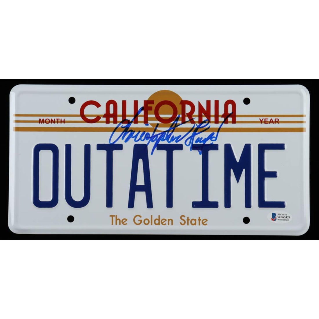 Christopher Lloyd Signed "Back to the Future" California License Plate (Beckett COA) (1 of 1)