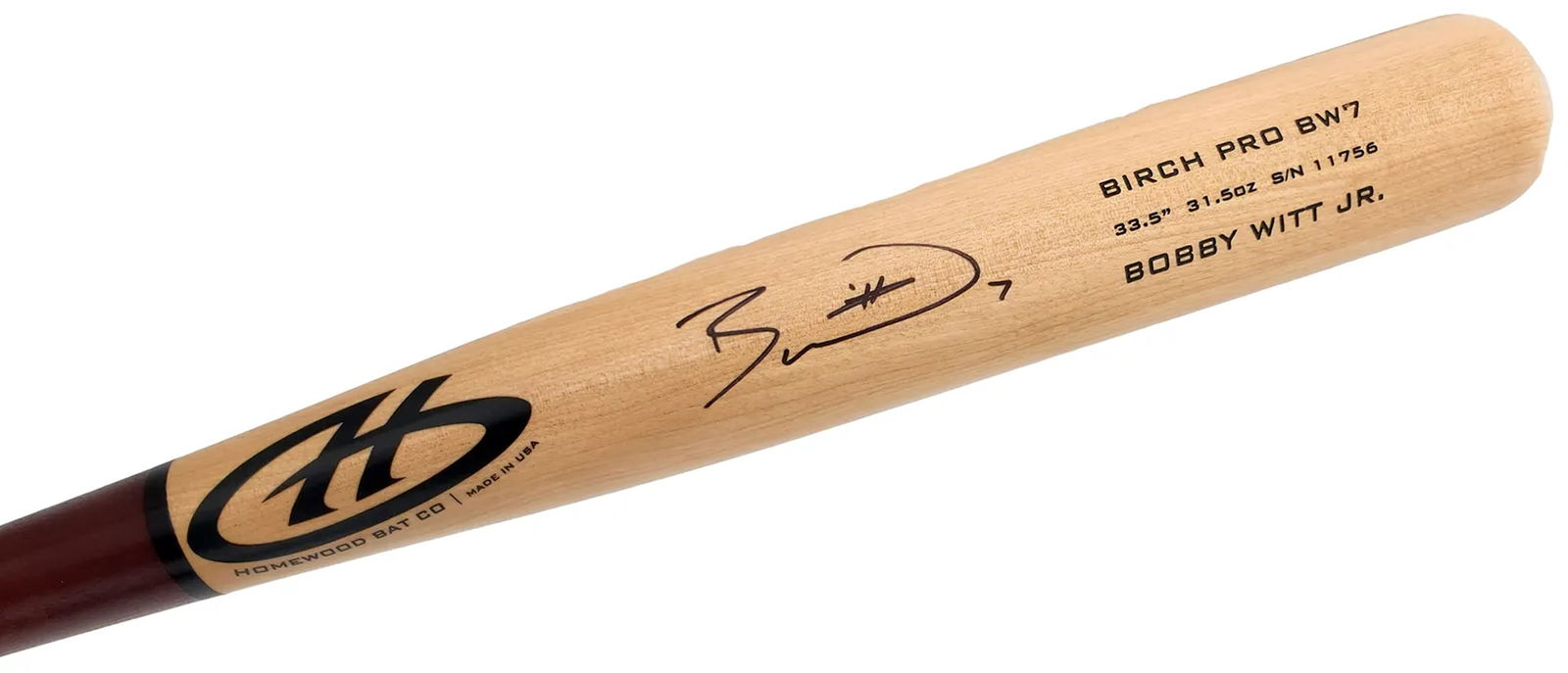 BOBBY WITT JR. AUTOGRAPHED BLONDE HOMEWOOD GAME MODEL BAT ROYALS BECKETT 199422 (1 of 9)