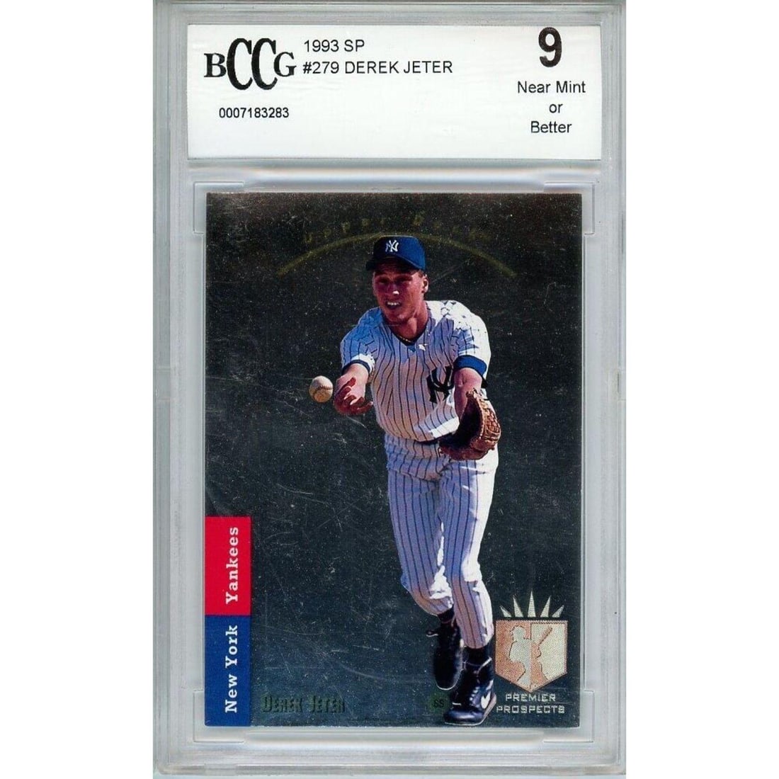 1993 SP DEREK JETER FOIL ROOKIE RC #279 BCCG 9 BECKETT BGS NEAR MINT OR BETTER (1 of 1)