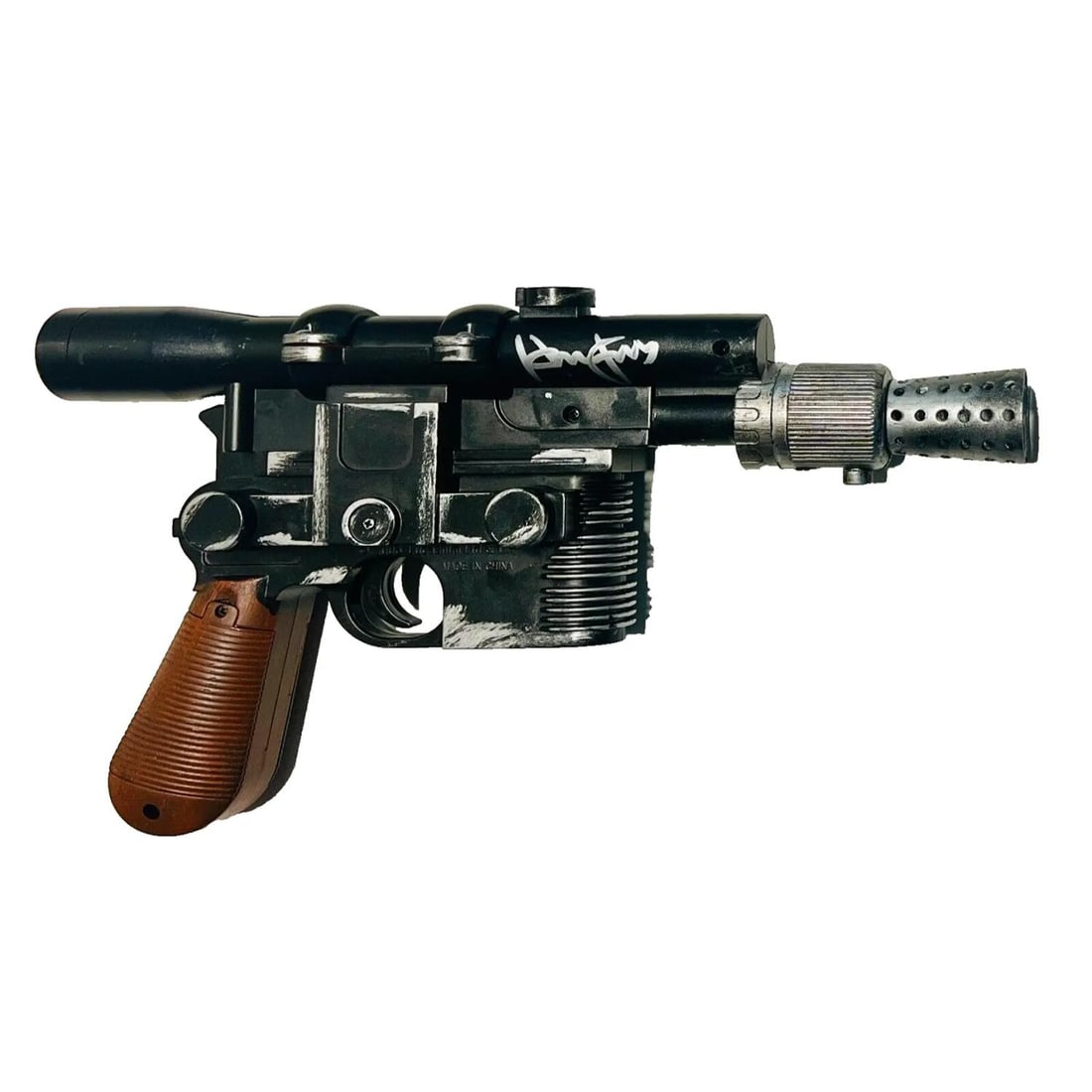 Harrison Ford Star Wars Autographed Blaster Gun BAS Beckett Witnessed Han Solo: Signed by: Harrison Ford,Signed: YesAutograph Authentication: BeckettOriginal/Reproduction: Original