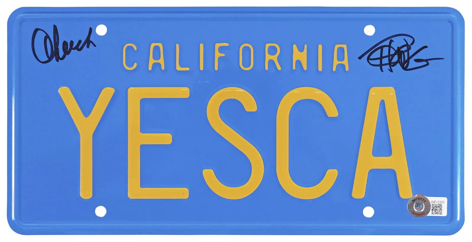 Cheech Marin & Tommy Chong Up in Smoke Signed YESCA License Plate BAS Witnessed (1 of 2)