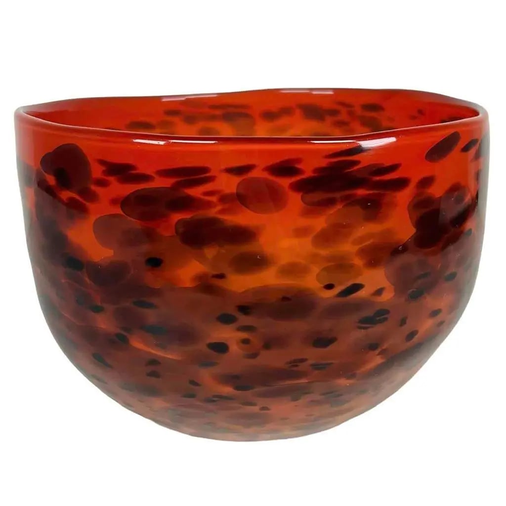 Vintage Signed Hand Blown Martin Blank Macchia Tortoise Mottled Art Glass Bowl (1 of 12)