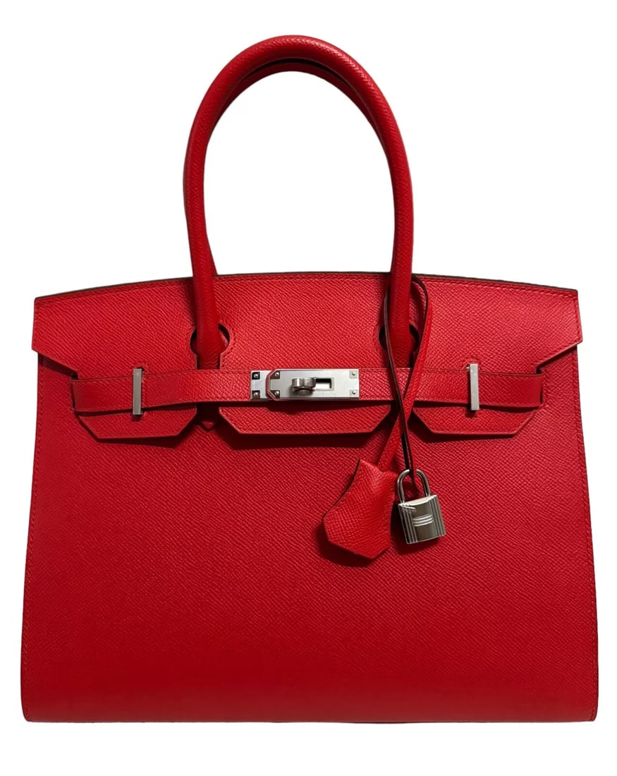 Hermes Birkin 30 Sellier Rouge de Coeur Red Epsom Leather Palladium Hardware: Condition: New without tags,Bag Width: 11.75,Closure: Turnlock,Handle/Strap Color: Red,Size: Medium,Handle Drop: 5 in,Hardware Color: Silver,Year Manufactured: 2021,Bag Depth: 6 in,Gender: Unisex,Depa