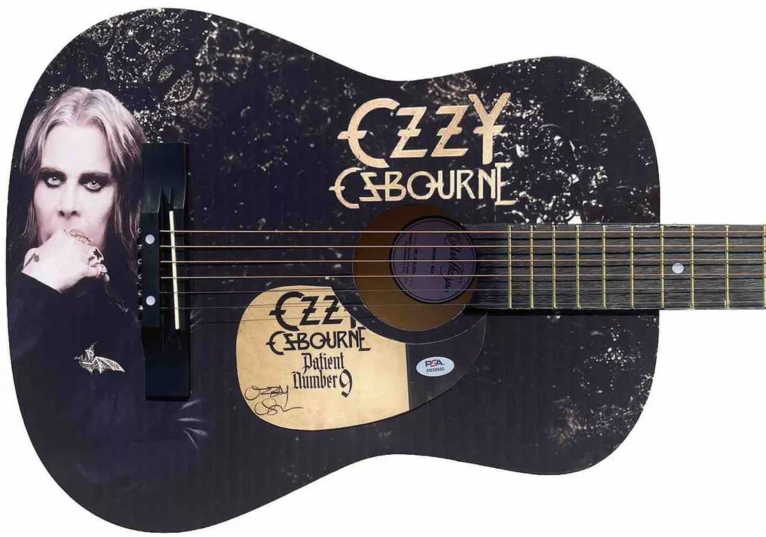 PSA/DNA Ozzy Osbourne Autographed Signed Limited Edition Graphic Acoustic Guitar (1 of 3)
