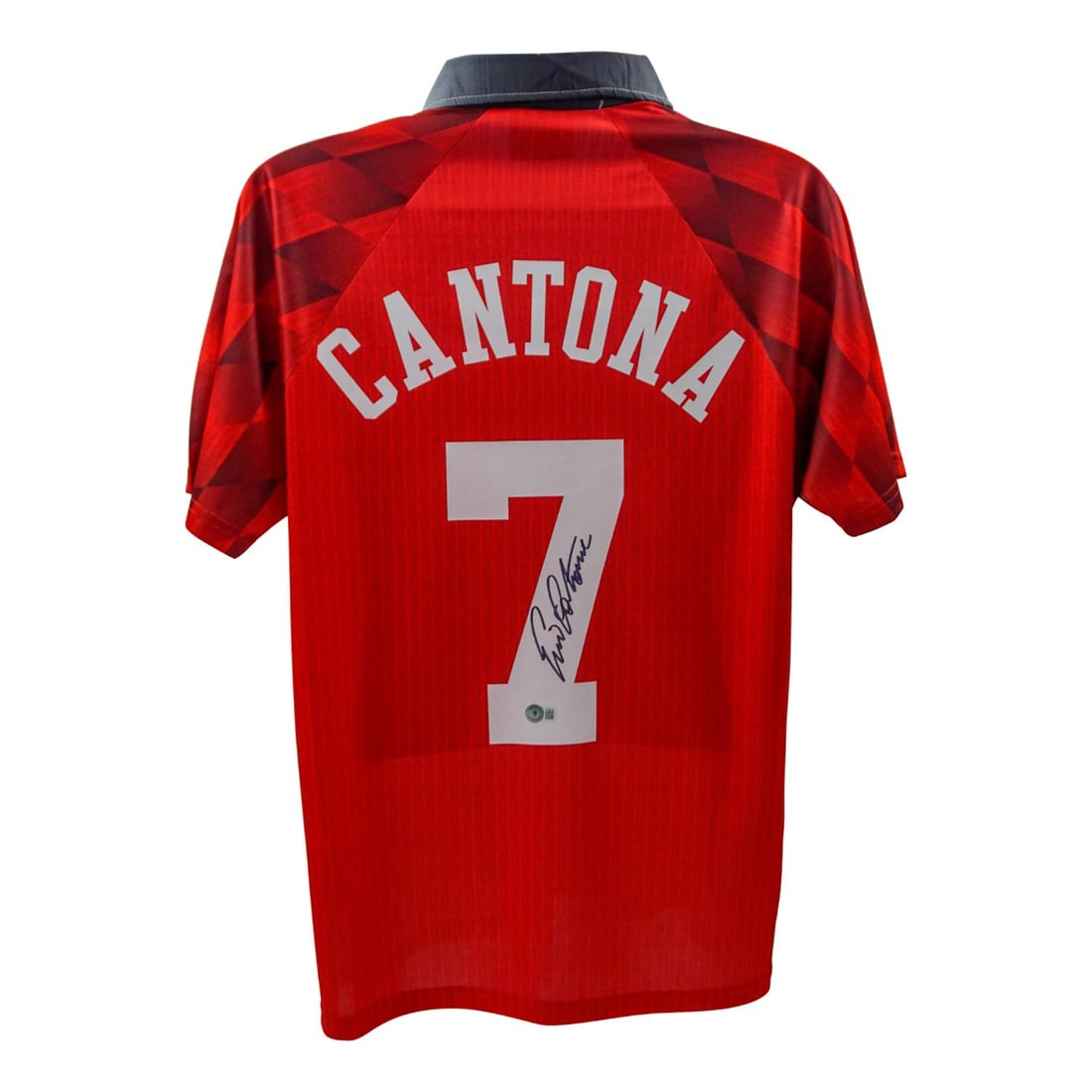 Eric Cantona Signed Manchester United Red Umbro Home Jersey #7 - Beckett COA (1 of 2)