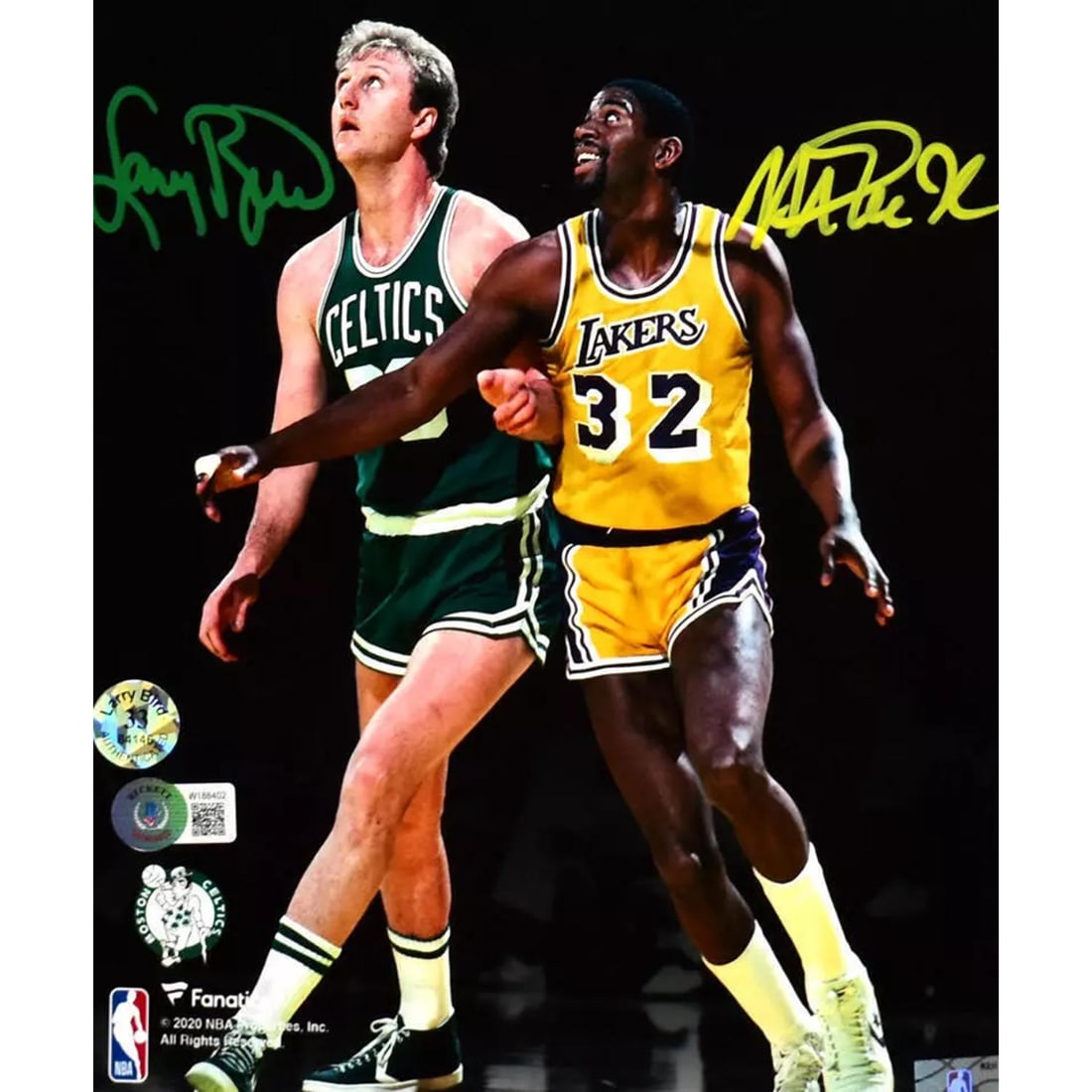 Larry Bird Magic Johnson Autographed 8x10 Spotlight Photo-Beckett W Hologram (1 of 5)