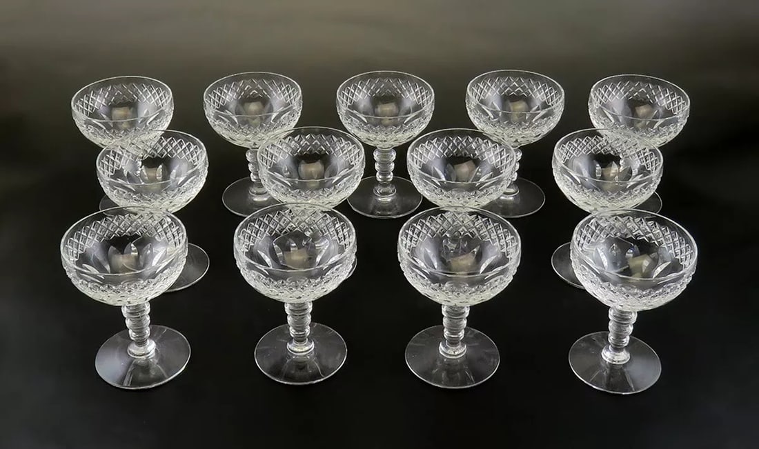 Set 13 Hawkes Donisel Cut Hand Blown Glass Cordial or Liqueur Stemware Glasses: Condition: Used: An item that has been used previously. The item may have some signs of cosmetic wear, but is fully operational and functions as intended. This item may be a floor model or store retur