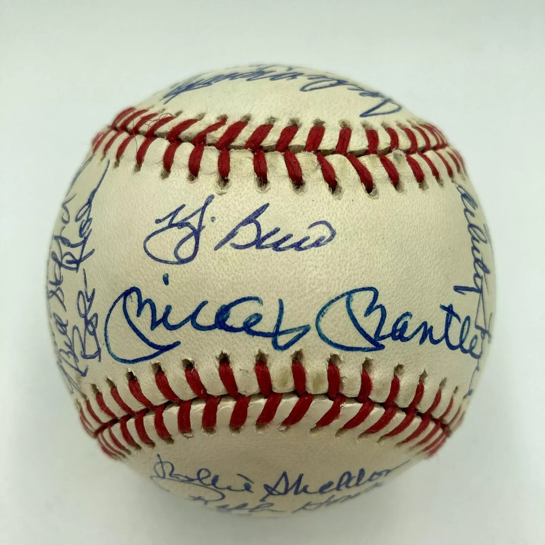 1961 New York Yankees World Series Champs Team Signed Baseball Mickey Mantle JSA (1 of 10)