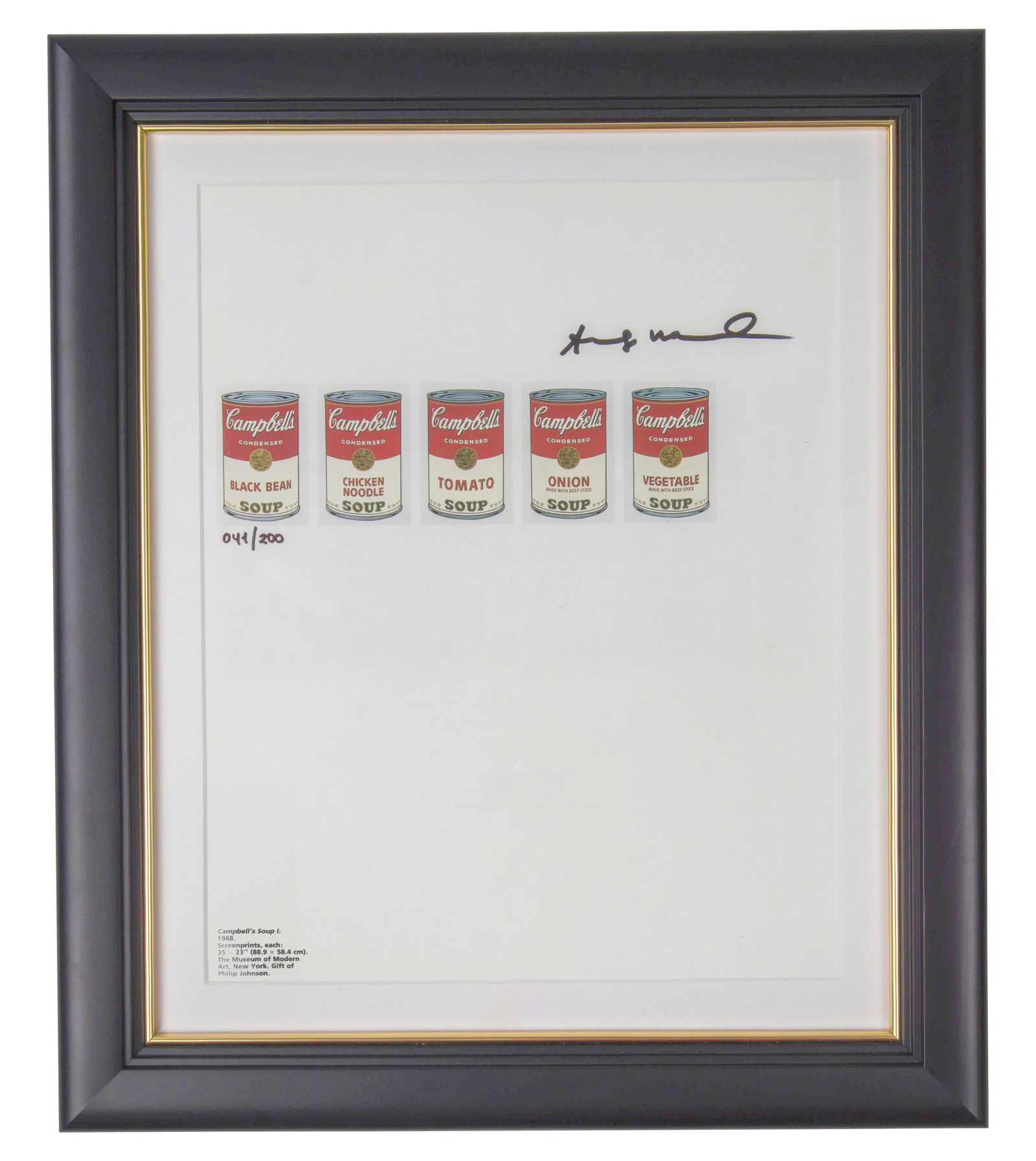 Andy Warhol Signed Multi Canned Soup Framed Poster 27.5x34.5 (1 of 1)