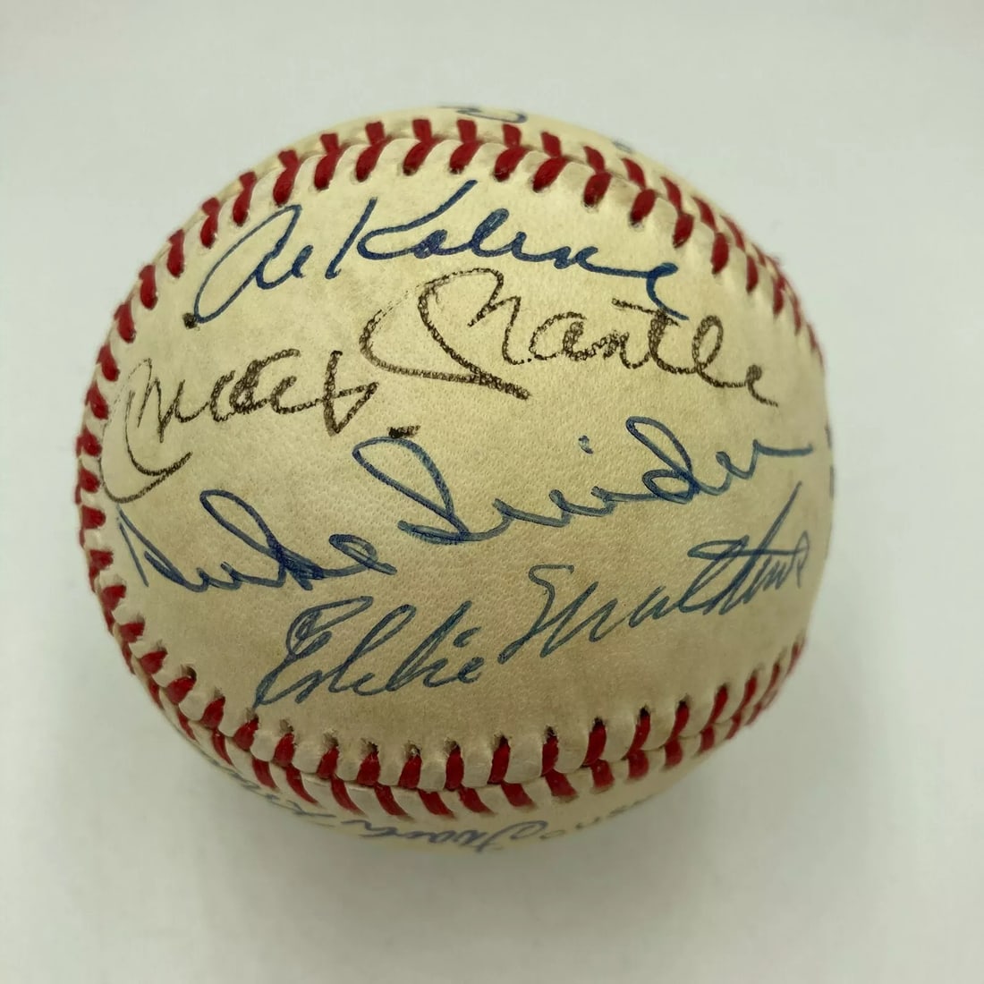 Mickey Mantle Joe Dimaggio Willie Mays Hank Aaron HOF Multi Signed Baseball JSA (1 of 9)