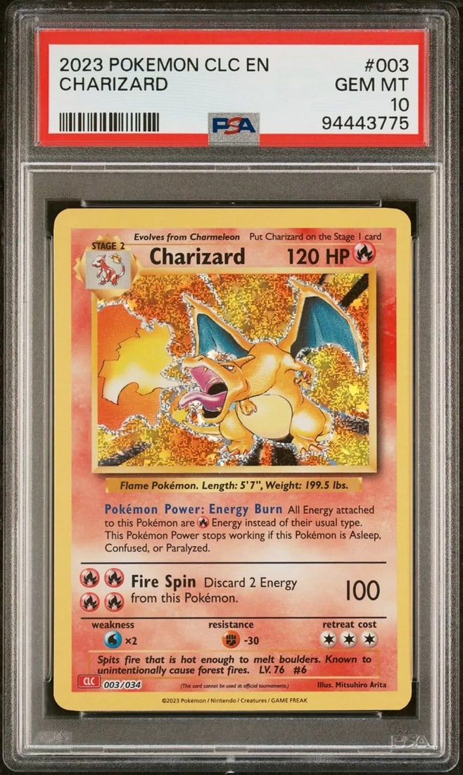 PSA 10 GEM MINT Charizard 003/034 Trading Card Game Classic Holo Pokémon 2023 (1 of 3)