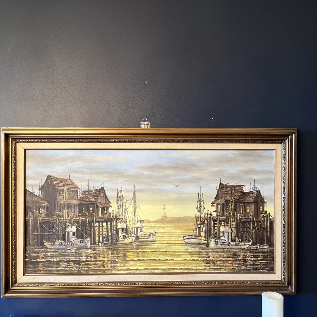 Betty Vestuto Ultra Rare Original Oil On Canvas Harbor Scene Beautiful (1 of 13)