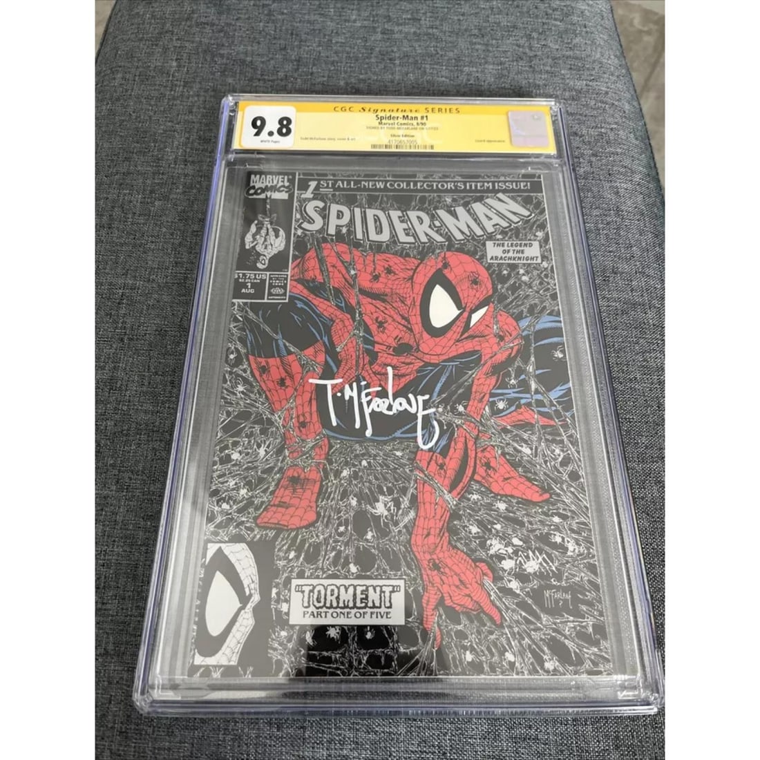 Spider-Man #1 CGC 9.8 Signed By Todd McFarlane Iconic Silver Edition 1990 Key: Spider-Man #1 CGC 9.8 Signed By Todd McFarlane Iconic Silver Edition 1990 Key