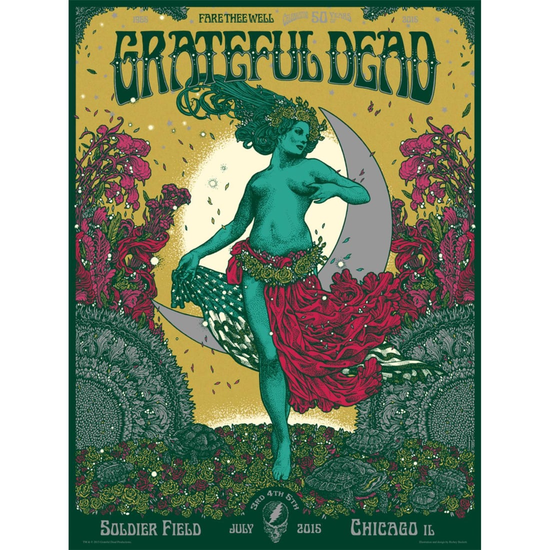 2015 Grateful Dead FARE THEE WELL Chicago Concert Poster & Company Beckett G (1 of 1)