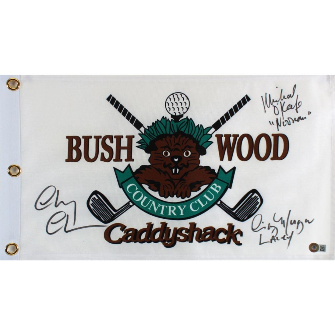 Cindy Morgan, Michael Okeefe & Chevy Chase Signed "Caddyshack" Golf Pin Flag Inscribed "Lacey" & (1 of 1)