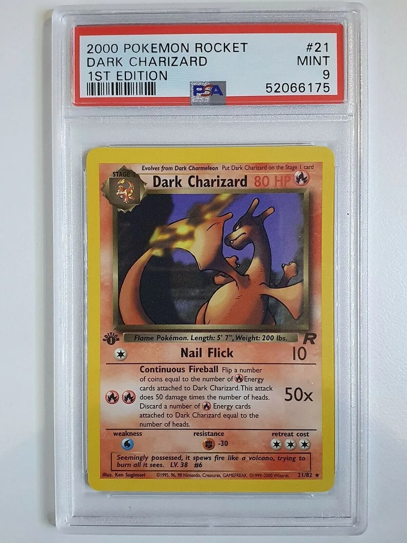 2000 Pokemon Dark Charizard 21/82 1ST EDITION Team Rocket - PSA 9 (1 of 2)