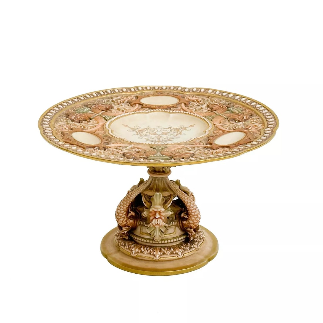 Royal Worcester England Reticulated Porcelain Compote Chicago Exhibition 1893 (1 of 9)