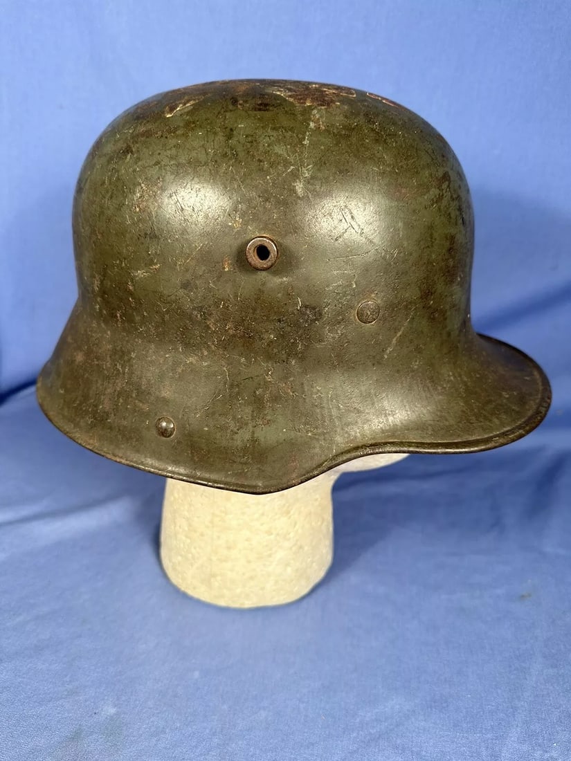 Rare WW1 German M-16 Helmet w Ship Home Label & Postage Stamps-SI66 (1 of 20)