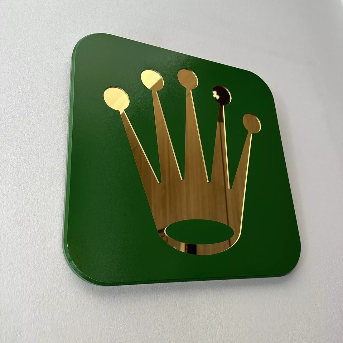 Rolex Crown Shop Display Green Mirror Gold Sign Advertising Wall Mounted 18 inch (1 of 7)