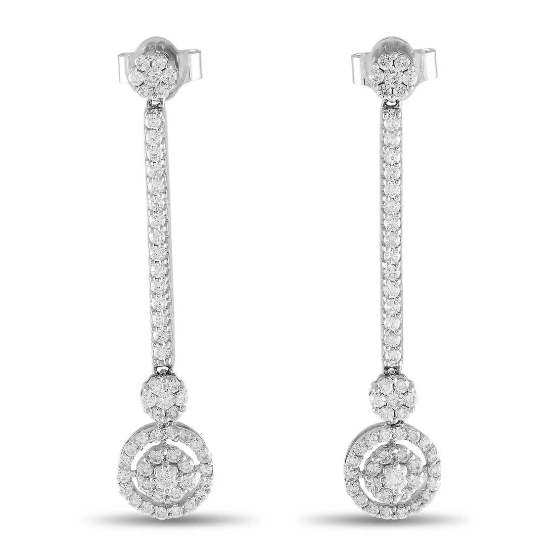 Bucherer 18K White Gold 1.34ct Diamond Dangle Earrings BU10-071224: Condition: New without tags: A brand-new, unused, and unworn item (including handmade items) that is not in original packaging or may be missing original packaging materials (such as the original box