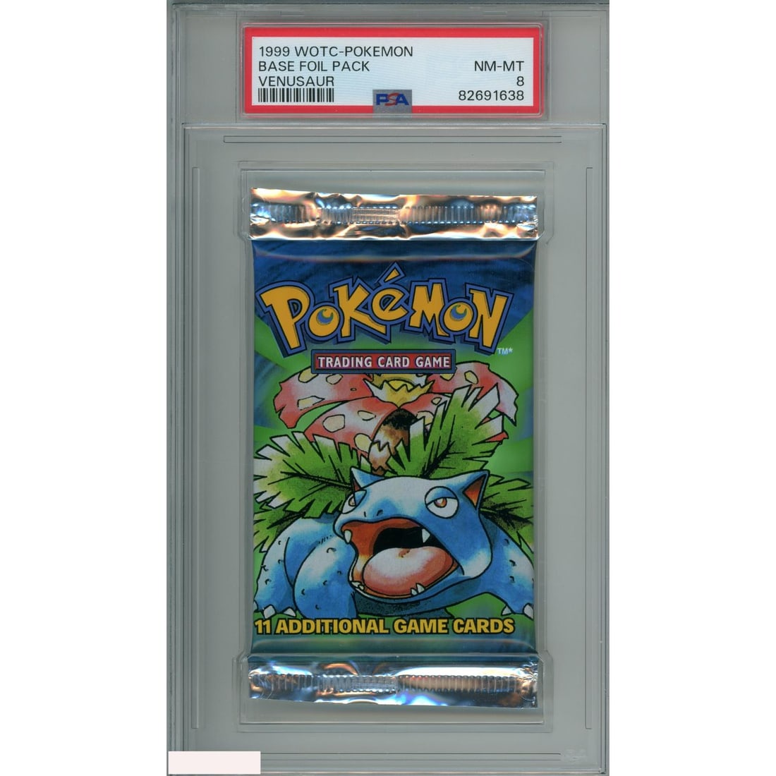 1999 POKEMON BASE SET PACK BASE FOIL PACK VENUSAUR PSA 8 NM-MT (1 of 1)