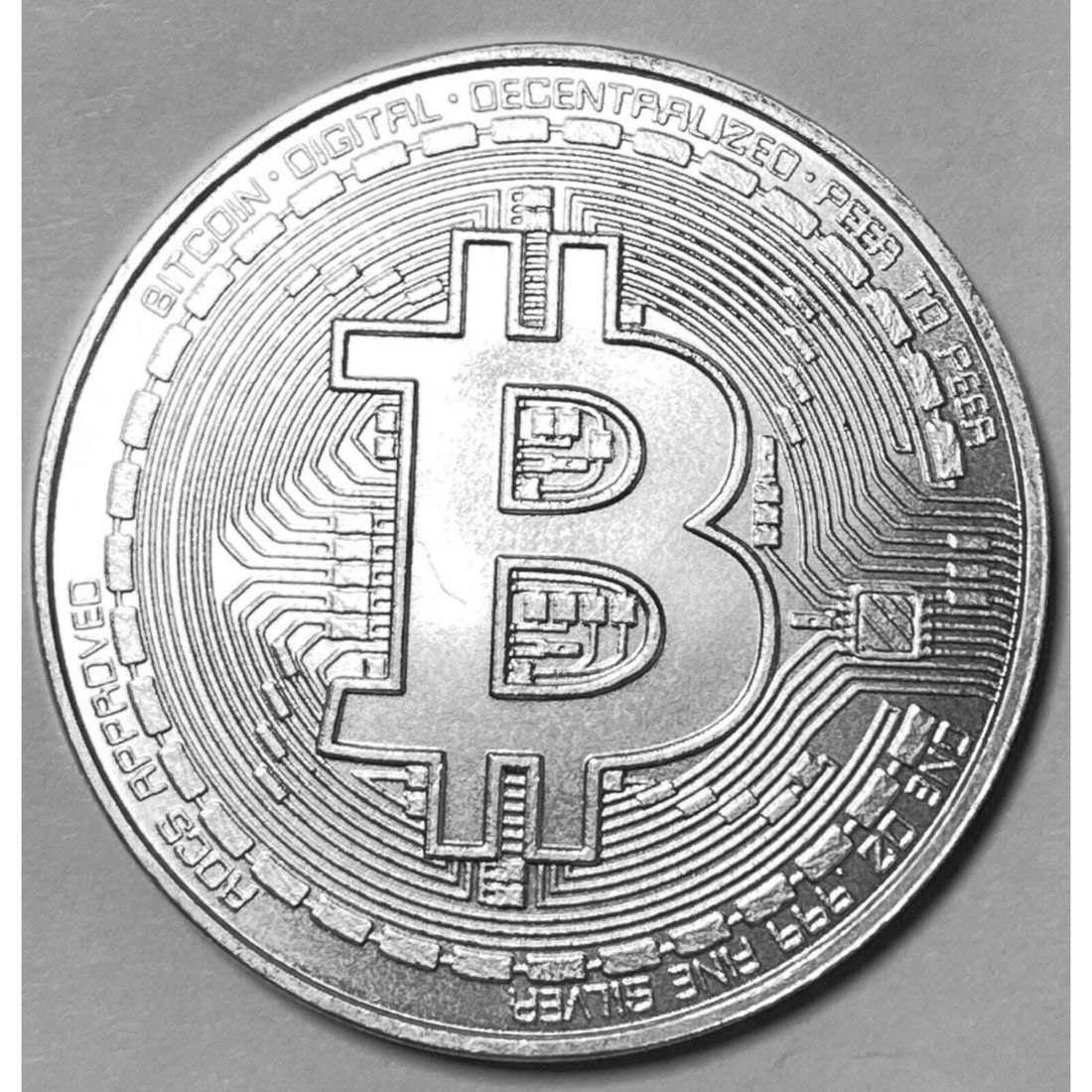 1 oz .999 Fine Silver Bitcoin Bullion Round (1 of 2)