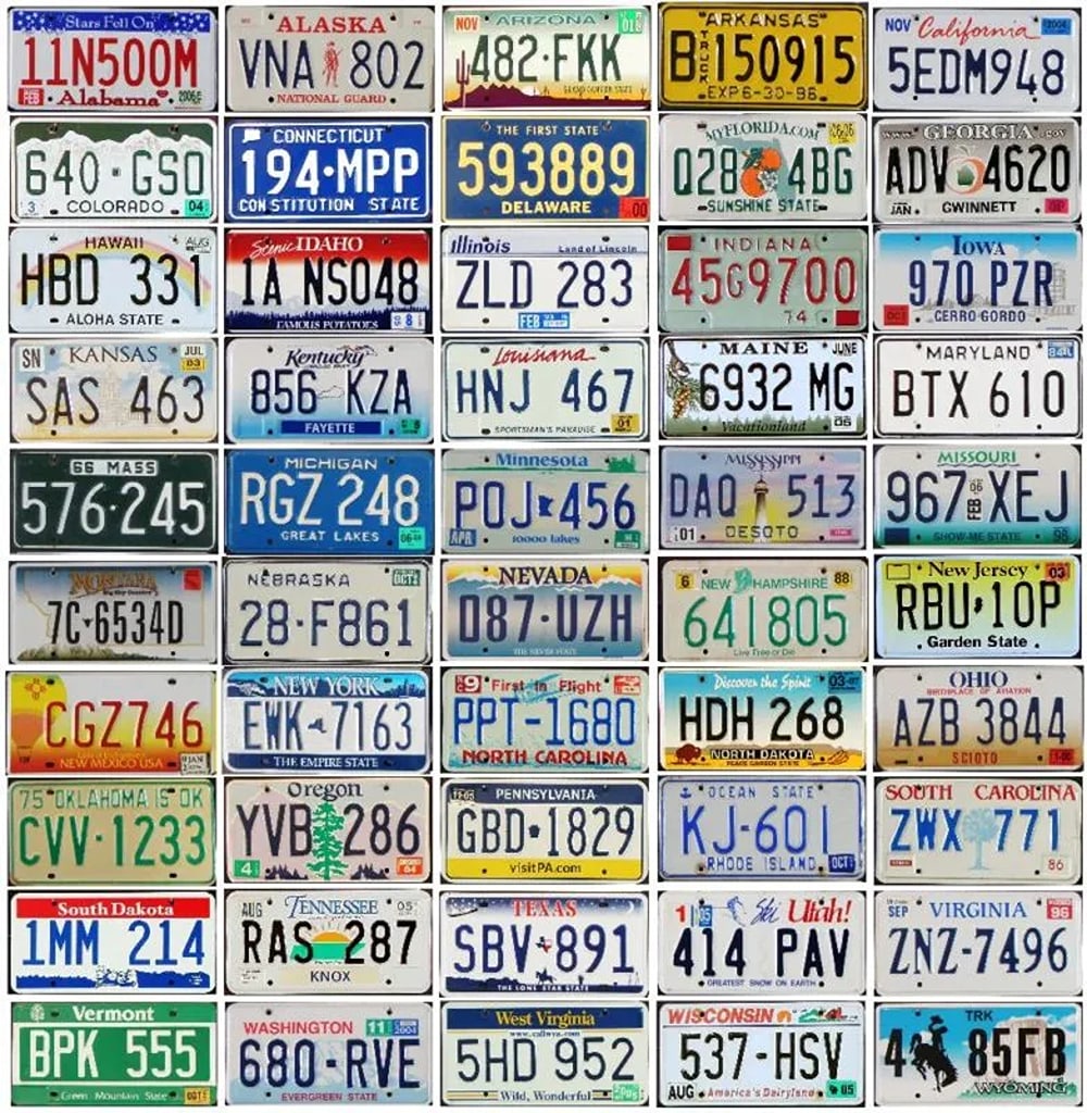 Lot Of All 50 United States License Plates (1 of 1)