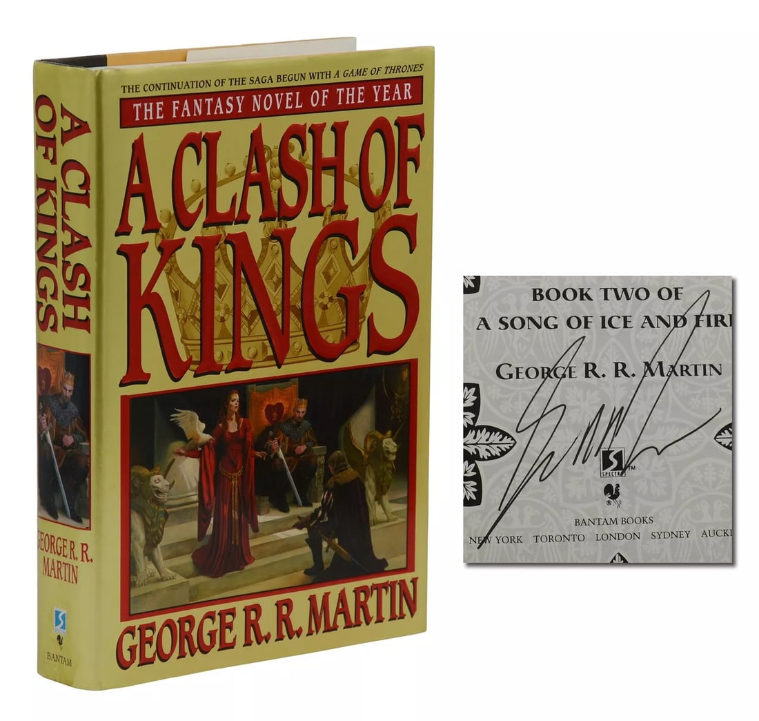 A Clash of Kings ~ SIGNED by GEORGE R. R. MARTIN ~ First US Edition 1st 1999: Author: Martin, George R. R,Publisher: Bantam,Year Printed: 1999,Special Attributes: 1st Edition, Dust Jacket, Signed,Original/Facsimile: Original