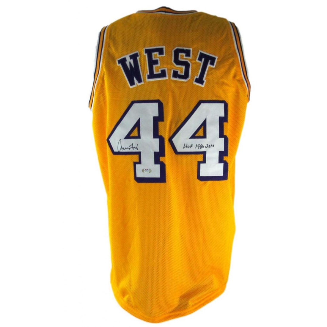 Jerry West Signed Jersey Inscribed "HOF 1980 - 2010" (PSA COA) (1 of 1)