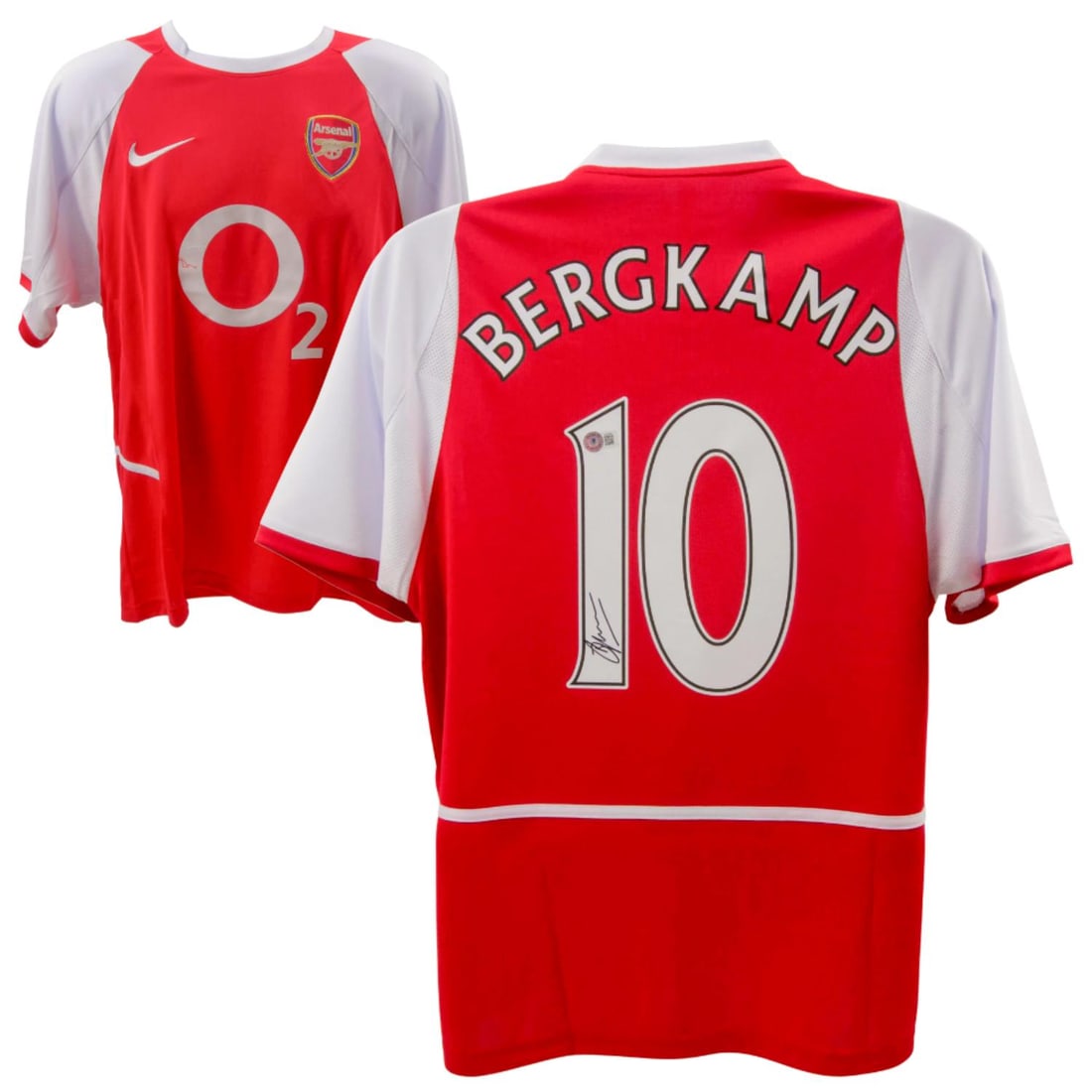 Dennis Bergkamp Signed 2002 Arsenal Home Soccer Jersey #10 - Beckett COA (1 of 1)