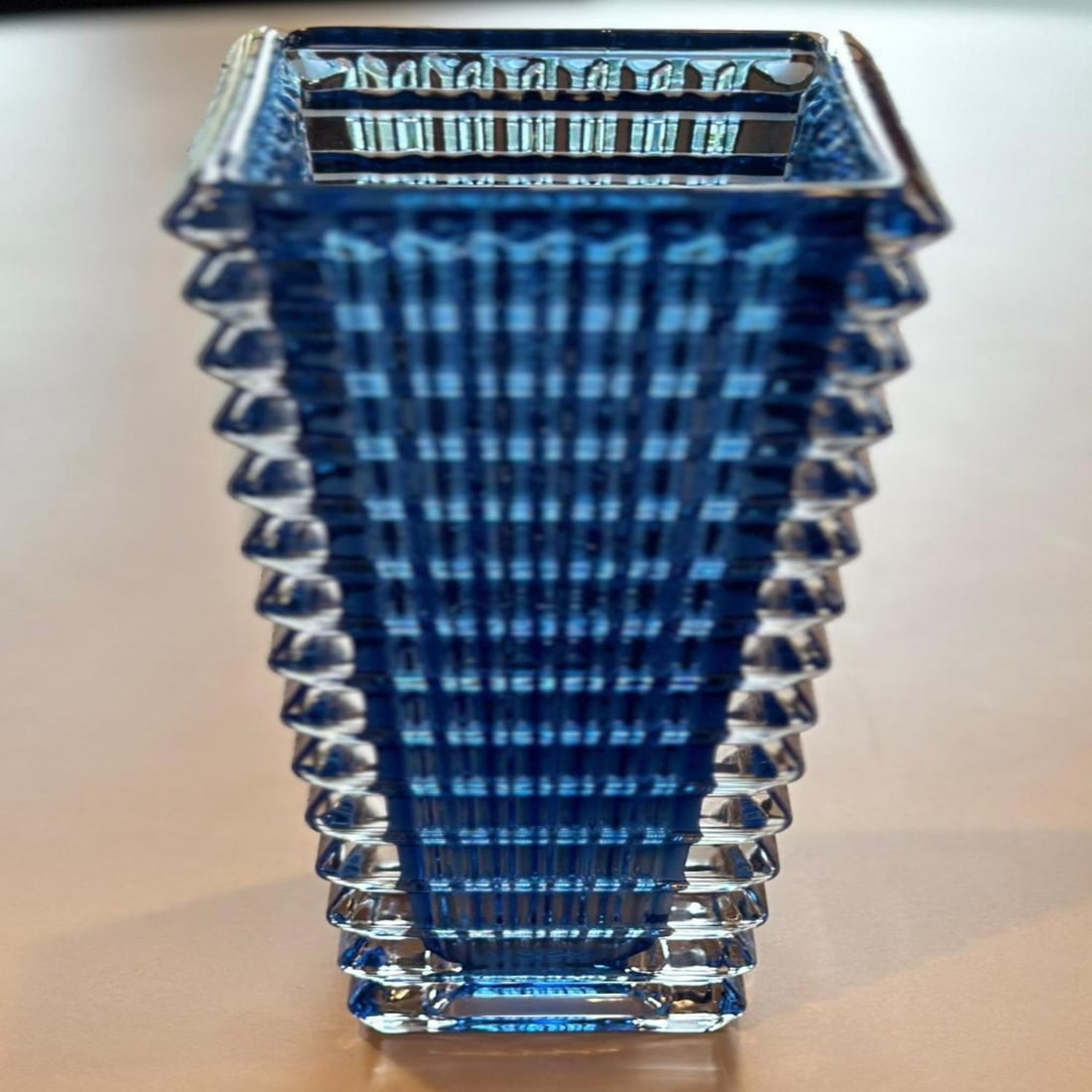 In The Style Of Baccarat ~ Blue  Art Glass Eye Vase~H9 W5 (1 of 1)