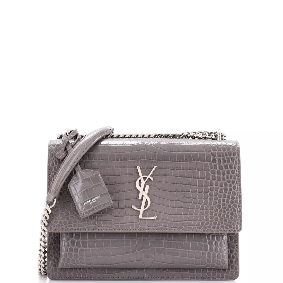Saint Laurent Sunset Crossbody Bag Crocodile Embossed Leather Medium (1 of 6)