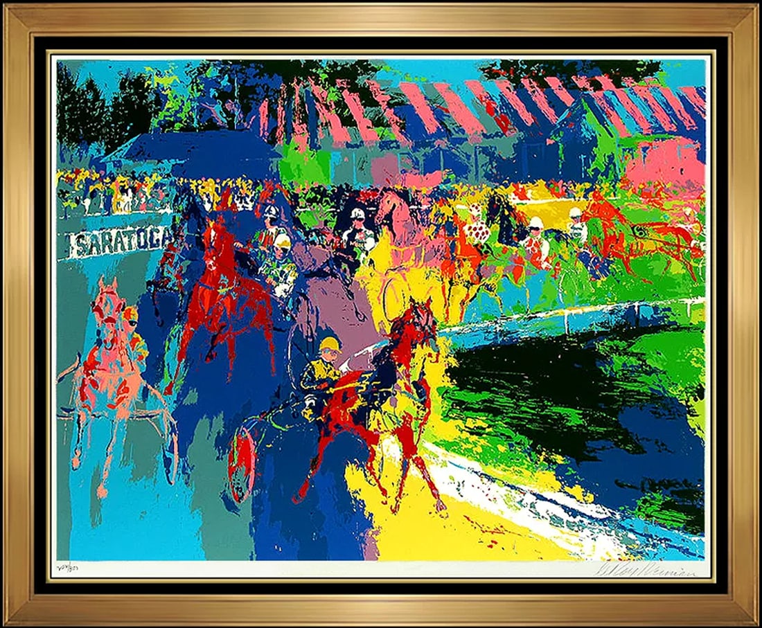 LeRoy NEIMAN Original Saratoga Horse Racing Color Serigraph Signed Large Artwork: Artist: LeRoy Neiman,Edition Size: 300,Signed: Signed,Size: Large,Date of Creation: 1970-1989,Certificate of Authenticity (COA): Yes,Original/Licensed Reprint: Original,Framing: Matted & Framed,Subjec