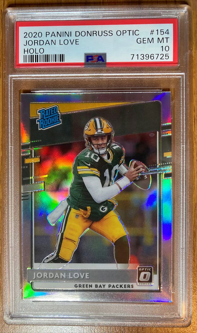 2020 Donruss Optic Jordan Love Holo Prizm Rated Rookie RC #154 PSA 10 GEM MINT (1 of 2)