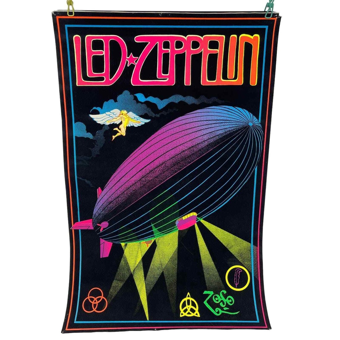 Vintage 1981 Led Zeppelin Zoso 943 Flocked Blacklight Poster 22 x 34 No Border: Vintage 1981 Led Zeppelin Zoso 943 Flocked Blacklight Poster 22 x 34 No Border