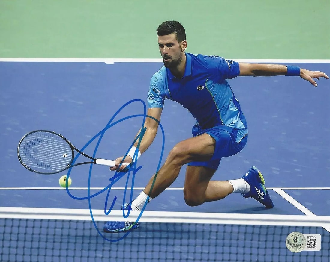 NOVAK DJOKOVIC SIGNED 8x10 PHOTO 3 WIMBLEDON US OPEN TENNIS BECKETT BAS COA (1 of 2)