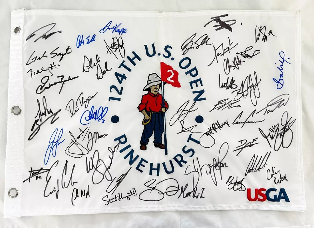 2024 US Open Signed Field Flag Justin Thomas Rickie Fowler Spieth Aberg Other... (1 of 1)