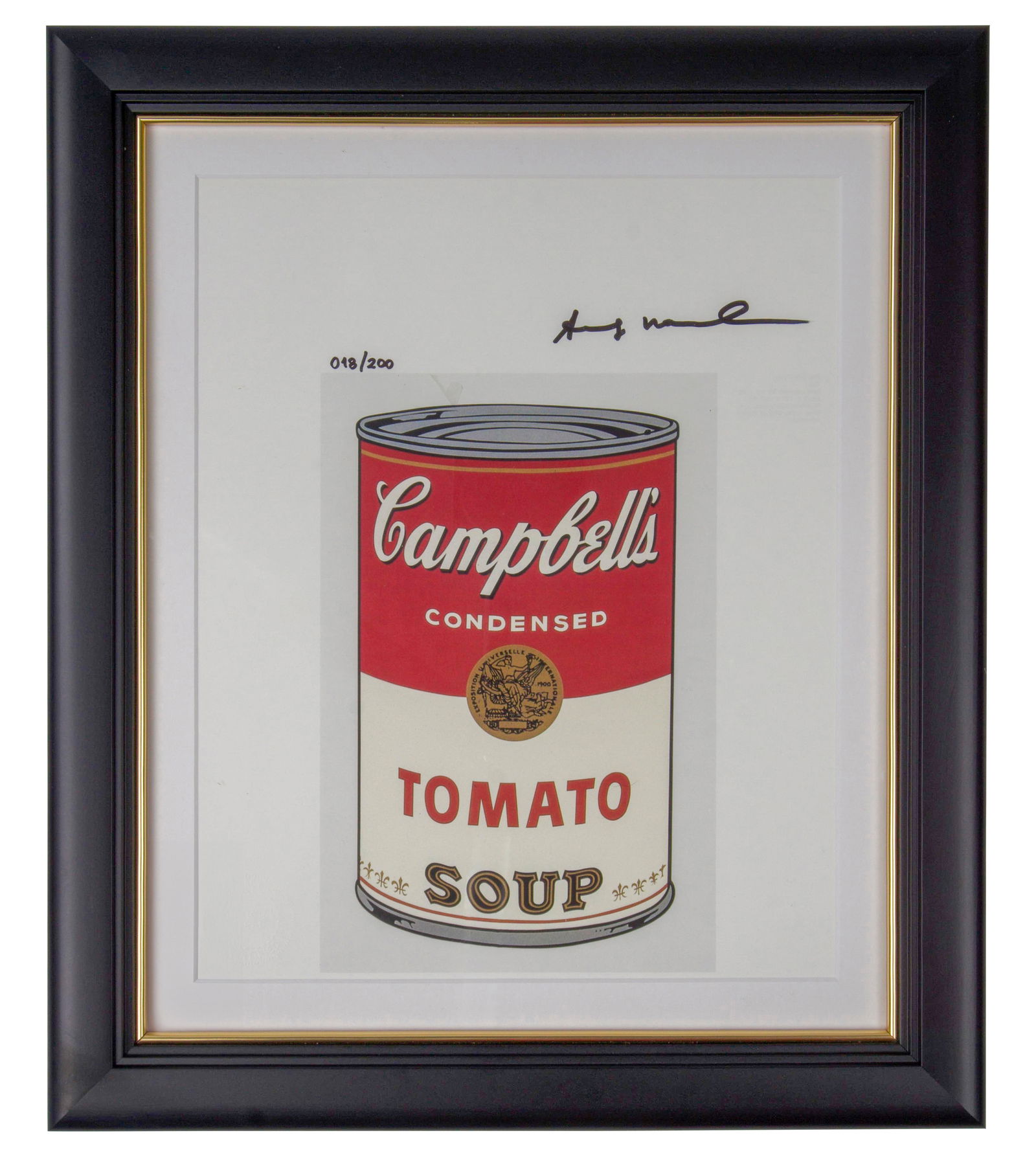 Andy Warhol Signed Canned Soup Framed Poster 27.5x34.5 with COA (1 of 2)