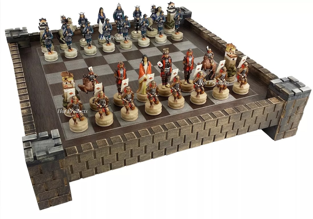 Japanese Samurai Themed Chess Set With Board (1 of 7)
