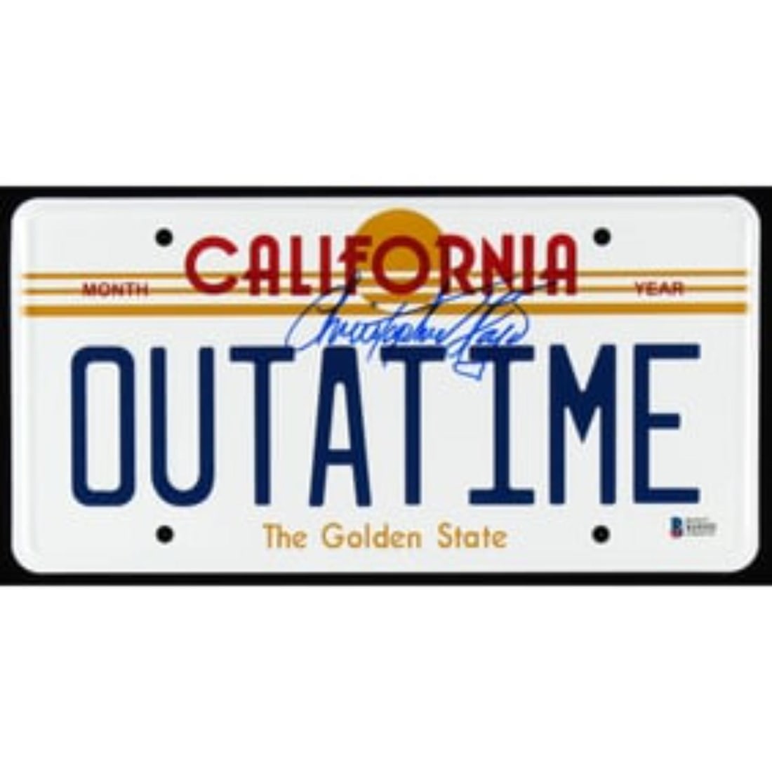 Christopher Lloyd Signed "Back to the Future" California License Plate (Beckett COA) (1 of 1)