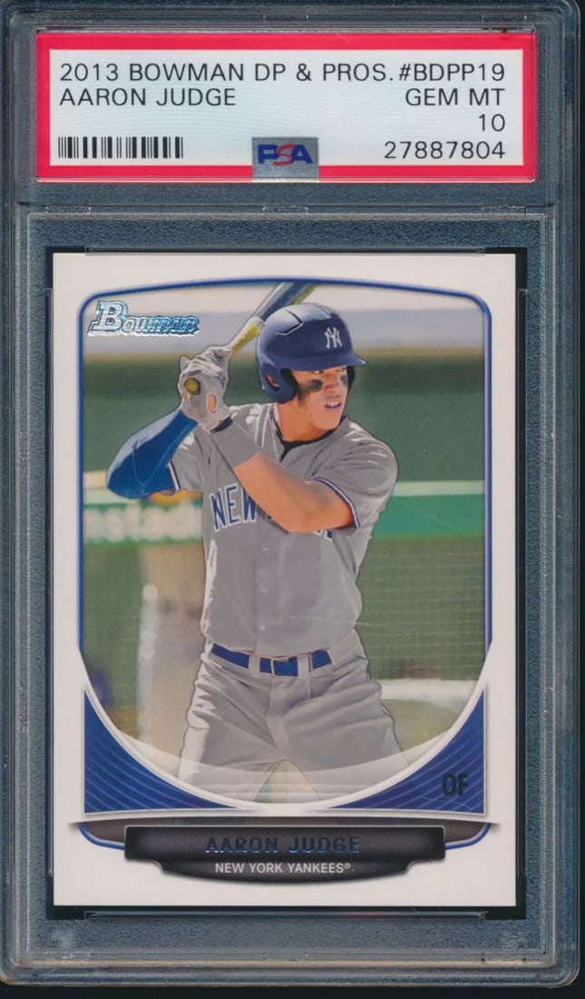 PSA 10 AARON JUDGE 1st 2013 BOWMAN DRAFT PICKS YANKEES ROOKIE CARD RC GEM MINT (1 of 1)