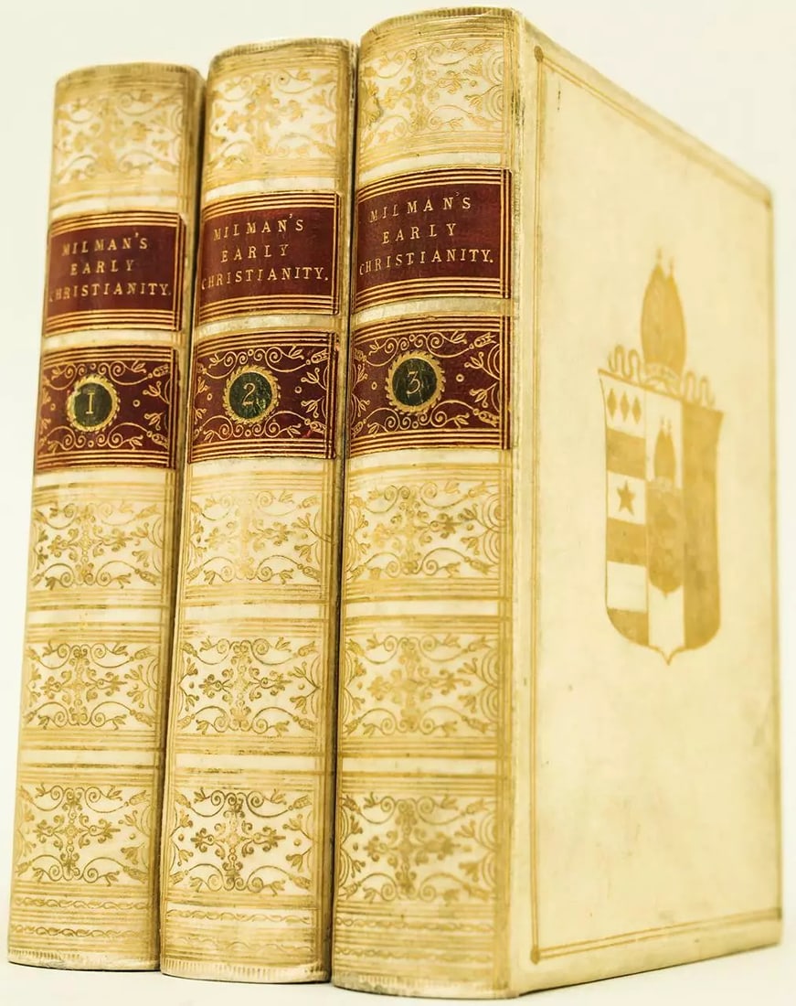 1867 History Of Christianity Birth of Christ to Abolition of Paganism Vellum: Author: Henry Hart Milman,Binding: Vellum,Country/Region of Manufacture: United States,Language: English,Original/Facsimile: Original,Place of Publication: London,Publisher: John Murray,Region: Europe