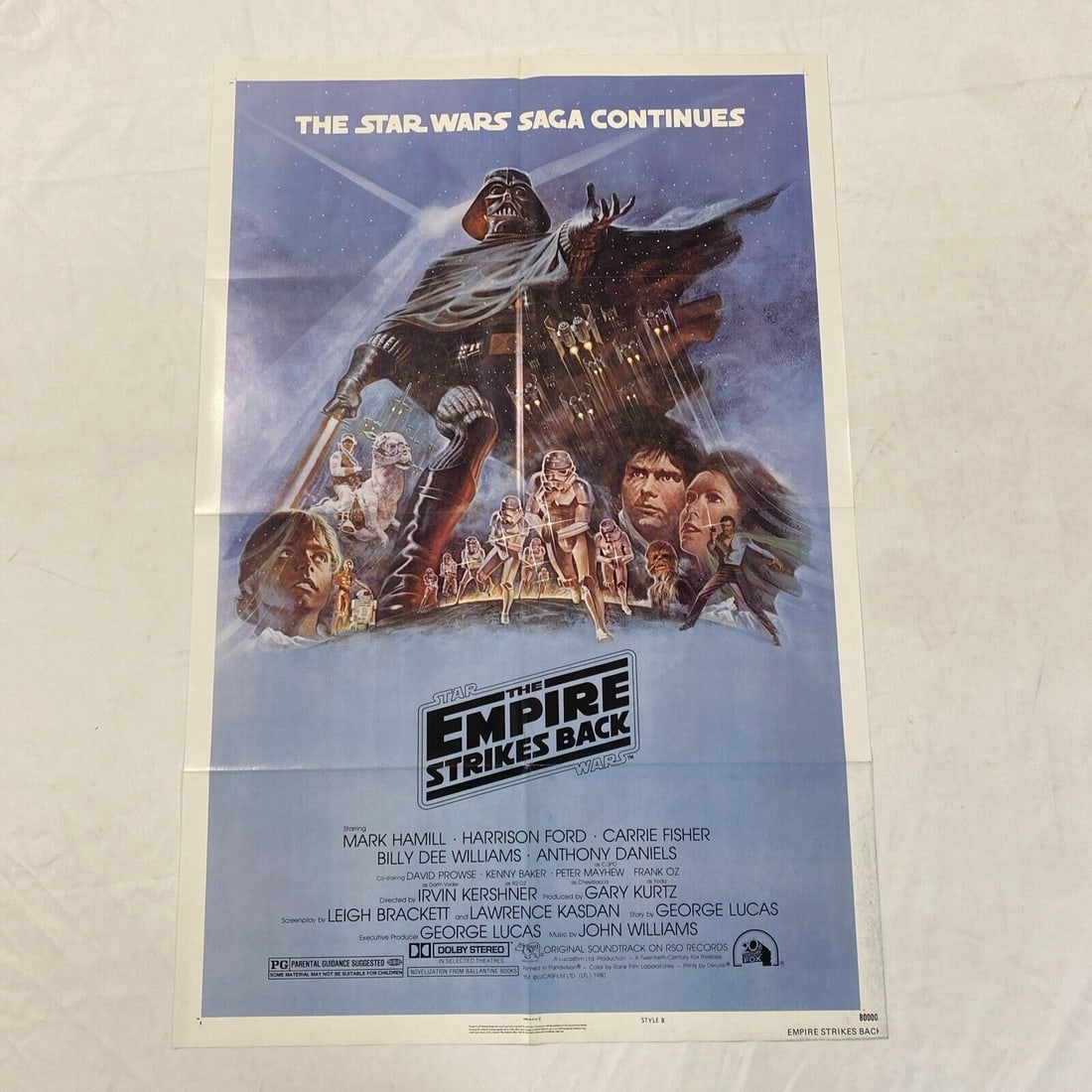 Original 1980 Star Wars The Empire Strikes Back STYLE B One Sheet Movie Poster (1 of 1)