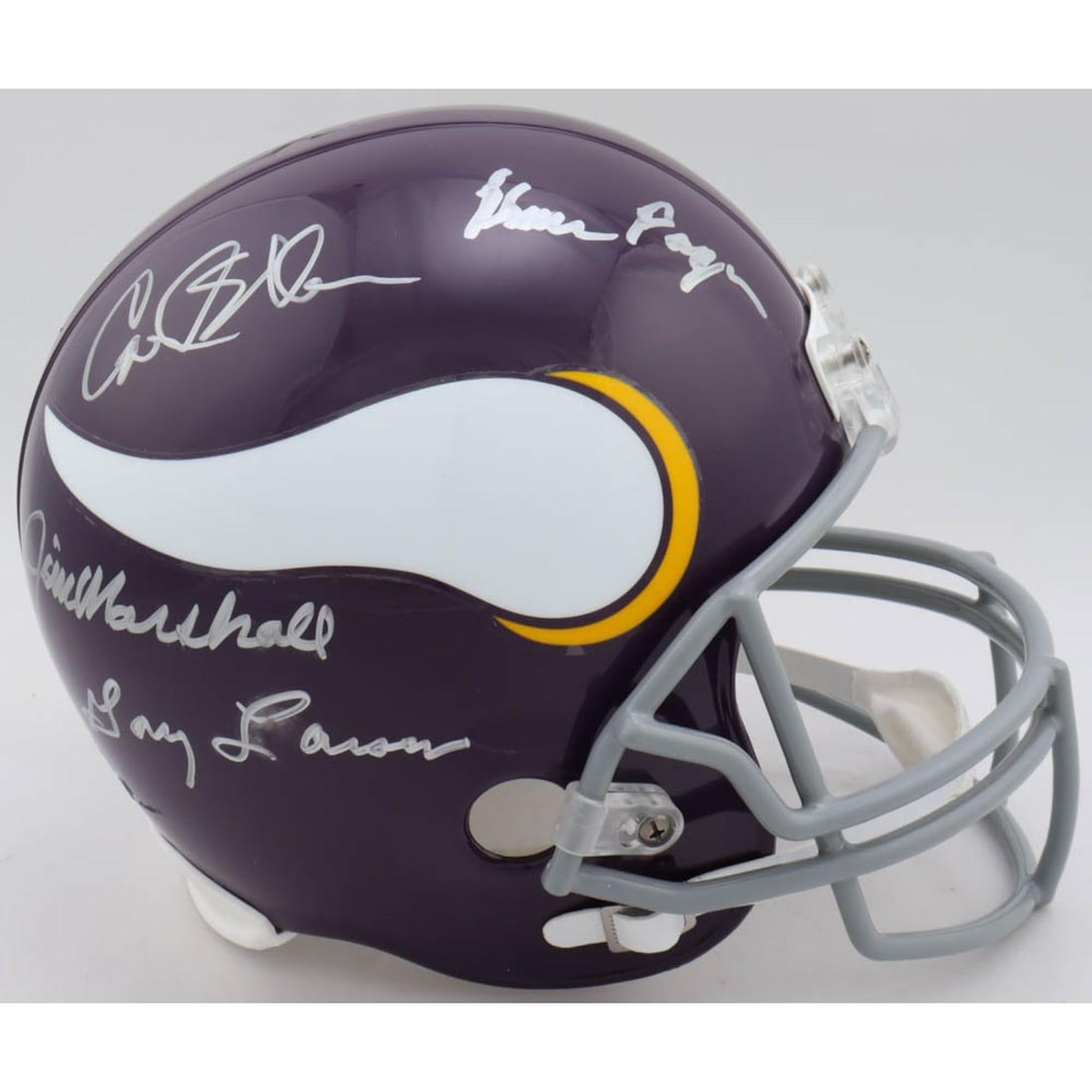 Vikings "Purple People Eaters" Full-Size Helmet Signed by (4) with Gary Larsen, Jim Marshall, Alan (1 of 1)
