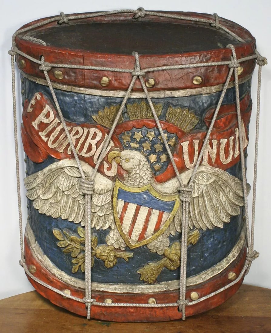 Large Vintage American Eagle Drum 3D Sculpture 70's RARE (1 of 12)