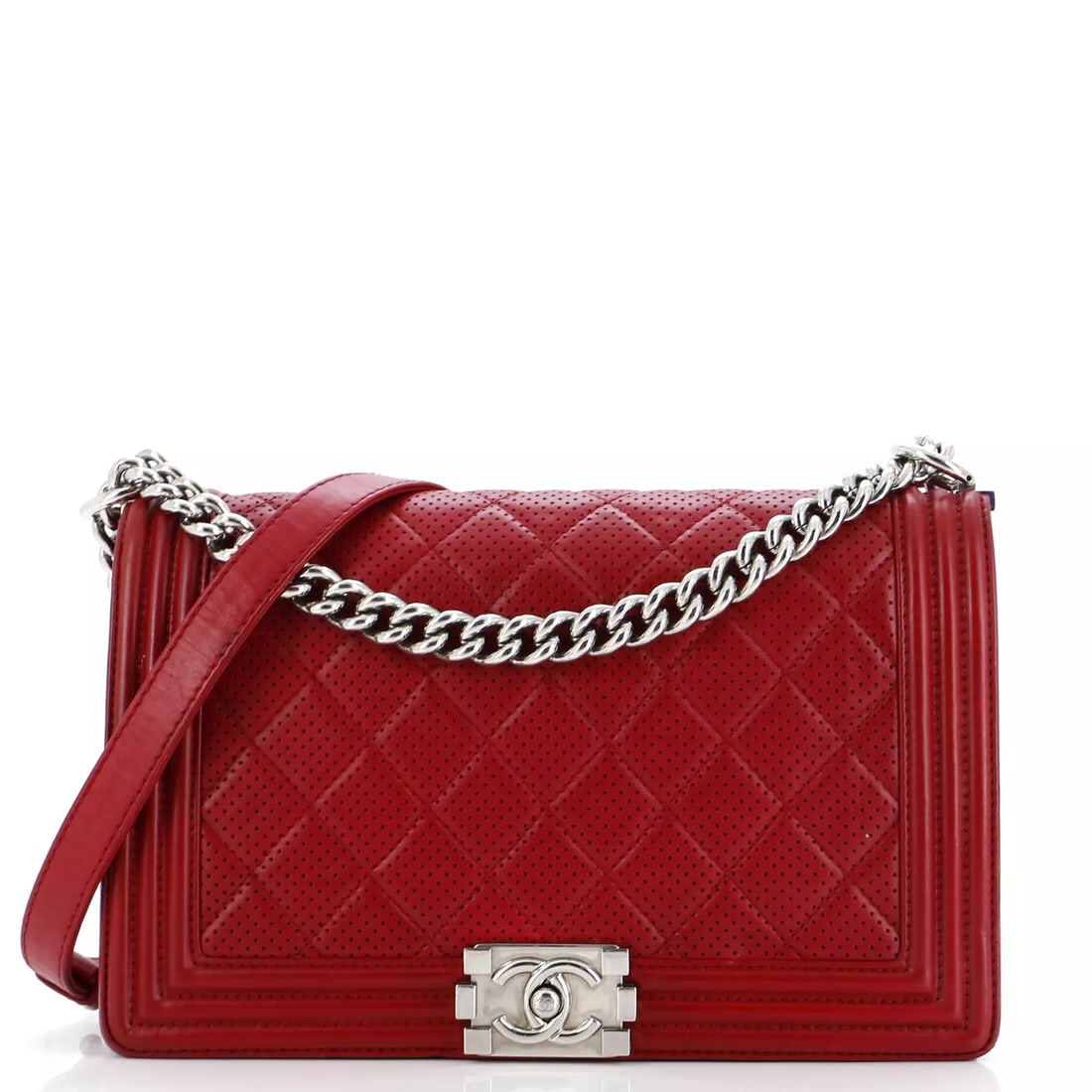 Chanel Boy Flap Bag Quilted Perforated Lambskin New Medium (1 of 9)