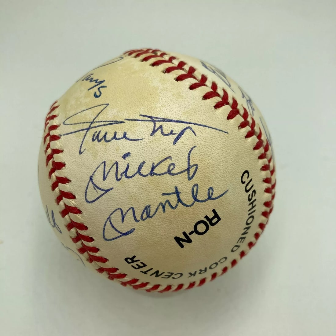 Mickey Mantle Willie Mays Aaron 500 Home Run Signed Baseball PSA DNA (1 of 10)